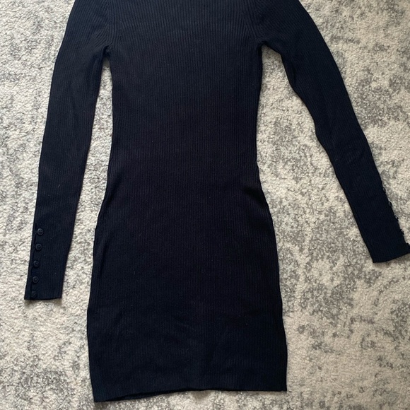 Ribbed Long Sleeve Bodycon Mini Dress - Picture 2 of 5